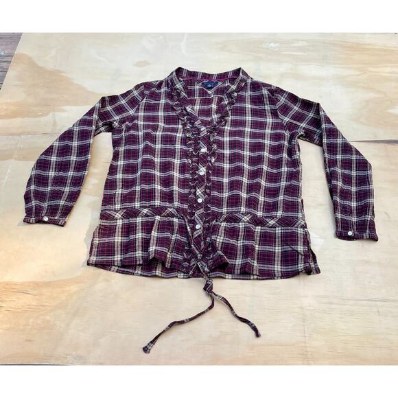 Tommy Hilfiger Women's Multicolor Checkered Plaid Long Sleeve Blouse, Size M‎ - Picture 1 of 5